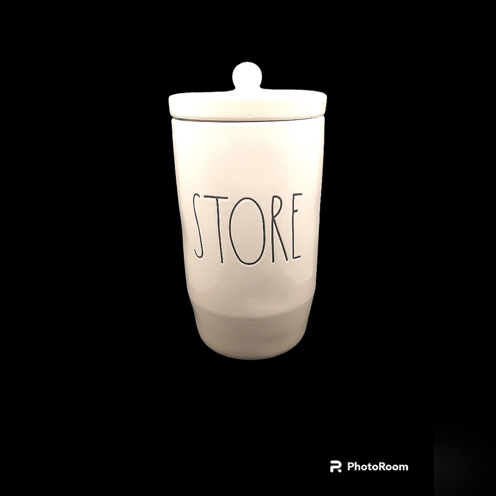 Rae Dunn "STORE" Ceramic Canister - Color: WHITE